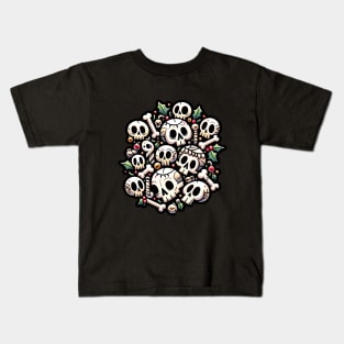 Deck the halls with skulls and bodies Kids T-Shirt